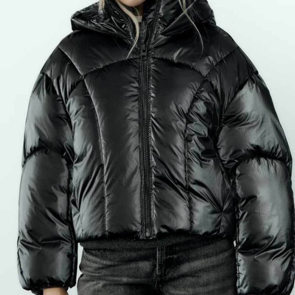 METALLIC FINISH PUFFER ANORAK - Picture 3 of 8